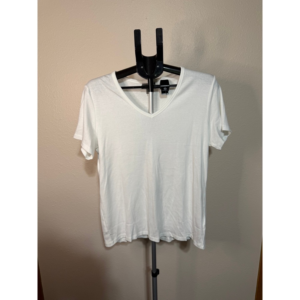 Style & Co Womens V-Neck Short Sleeve T-Shirt‎ Bundle White Pink Large